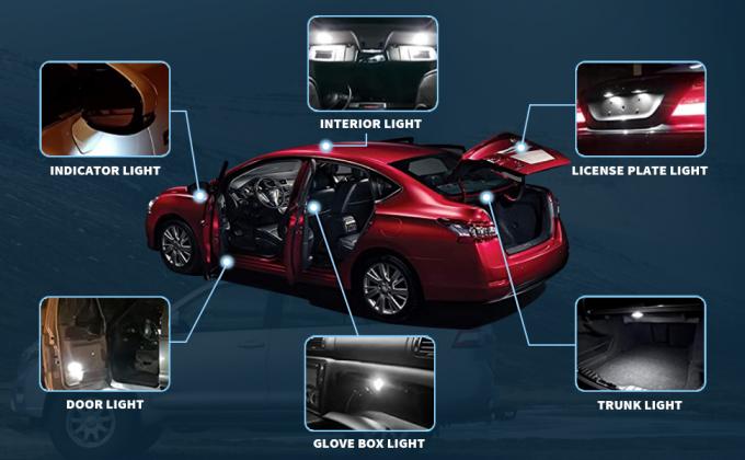 194 ampoules des véhicules à moteur de LED 6500K coincent T10 SMD 5050 ébrèche 8