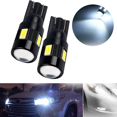 6 SMD ampoules menées par Nonpolarity de côté de voiture de T10 5630 ont modifié C.C 12V d'ampoule de LED