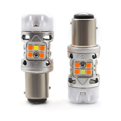 acheter Le plus récent T3 innovant à double couleur switchback CANBUS ampoule LED 1157 BAY15D avec 1200LM Anti Hyper Flash Amber Tourner le signal de lumière et DRL blanc online manufacture