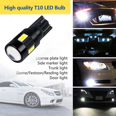 6 SMD ampoules menées par Nonpolarity de côté de voiture de T10 5630 ont modifié C.C 12V d'ampoule de LED