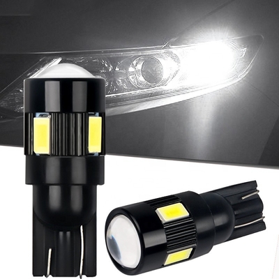 6 SMD ampoules menées par Nonpolarity de côté de voiture de T10 5630 ont modifié C.C 12V d'ampoule de LED