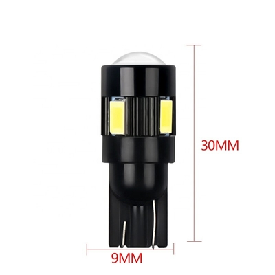 6 SMD ampoules menées par Nonpolarity de côté de voiture de T10 5630 ont modifié C.C 12V d'ampoule de LED