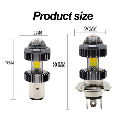 Couleur 20W Mini Fog Driving Lights Bulbs du projecteur H4 BA20D d'ampoule de phare menée par moto double