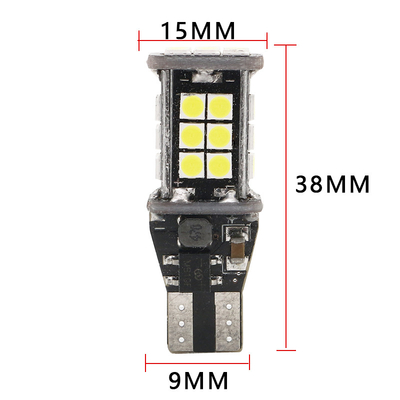 Le phare 12V de T15 3030 24SMD Canbus LED accentuent renverser la lumière de coin de voiture