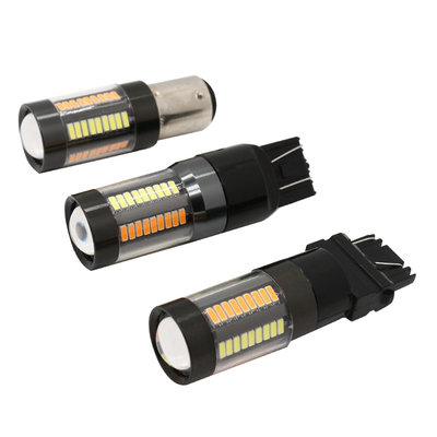 Signaux lumineux de clignotant de frein de LED 1157 3157 7443 4014 montagnes russes jaunes blanches de la double couleur 66SMD 12V