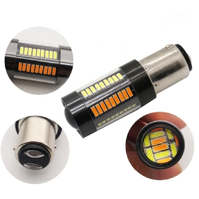 Signaux lumineux de clignotant de frein de LED 1157 3157 7443 4014 montagnes russes jaunes blanches de la double couleur 66SMD 12V