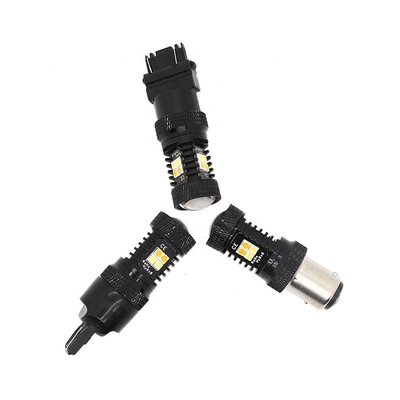 Signaux lumineux de clignotant jaunes blancs de frein des montagnes russes 12V LED de double couleur 1157 3157 7443 3030 16SMD