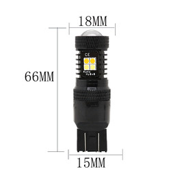 Signaux lumineux de clignotant jaunes blancs de frein des montagnes russes 12V LED de double couleur 1157 3157 7443 3030 16SMD