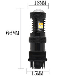 Signaux lumineux de clignotant jaunes blancs de frein des montagnes russes 12V LED de double couleur 1157 3157 7443 3030 16SMD