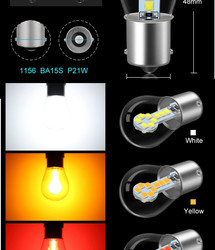 1156 signaux lumineux de clignotant de frein de BA15S LED 1157 BAY15D LED simples/double baïonnette de contact