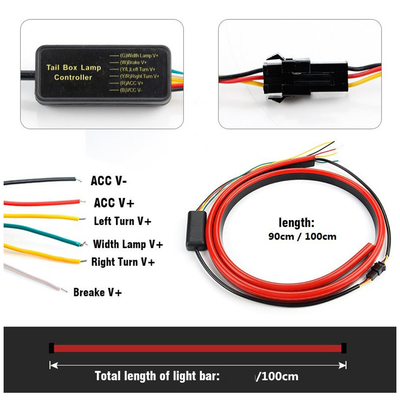 Bâti de clignotant rouge flexible de troisième du feu de freinage de bande à tube en ruban du phare LED de voiture haut queue d'arrière
