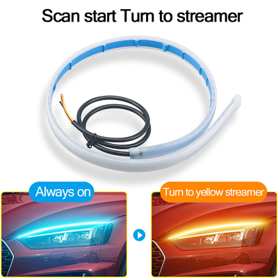 lumière 2pcs de guide d'écoulement de frein de bande à tube en ruban du phare LED de voiture de journée de 30cm 45cm 60cm