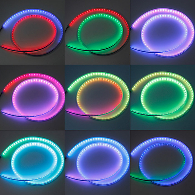 bande menée flexible séquentielle mince légère de clignotant de fonctionnement de temps de jour de 2pcs 30/45/60 cm RGBLED