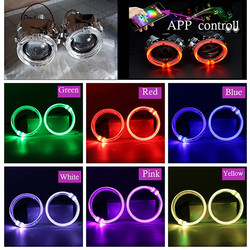 L'intérieur de voiture d'anneaux de halo de DRL RVB a mené les lumières ambiantes CCFL Angel Devil Eyes 80mm 95mm 105mm 110mm