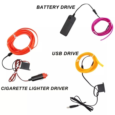 Ligne de lumière froide intérieure d'USB DIY de lumières de l'atmosphère d'EL de RVB de voiture décorative au néon de fil