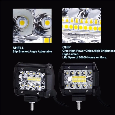 Lumières de conduite à LED en alliage d'aluminium 10-30V Barre lumineuse LED pour véhicule