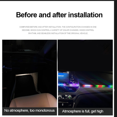 DC5V-12V RGB LED Décoration intérieure de voiture Atmosphère Contrôle APP acrylique léger Style caché