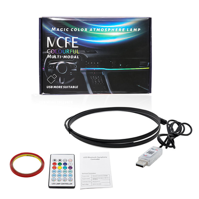 DC5V-12V RGB LED Décoration intérieure de voiture Atmosphère Contrôle APP acrylique léger Style caché