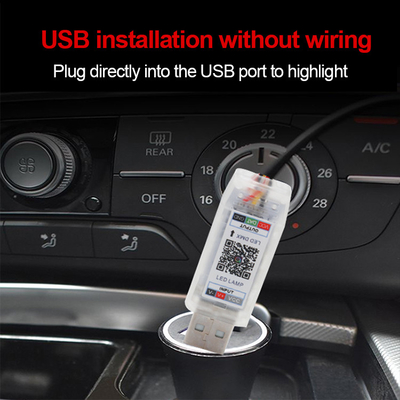 DC5V-12V RGB LED Décoration intérieure de voiture Atmosphère Contrôle APP acrylique léger Style caché