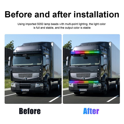24V 5050 SMD 5A 2.4m Lumières de l'atmosphère intérieure de voiture avec télécommande pour camionnette