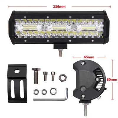 9 pouces 180W double rangée LED Light Bar Blanc / Ambre Pour les voitures tout-terrain