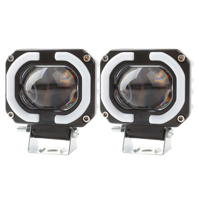 4x4 Offroad Lampes de travail à LED phares de brouillard Lumière de conduite 12-80V 4 pouces 30W Double couleur