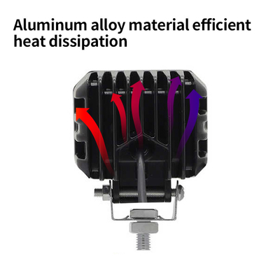 4x4 Offroad Lampes de travail à LED phares de brouillard Lumière de conduite 12-80V 4 pouces 30W Double couleur