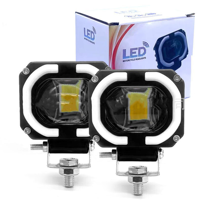 4x4 Offroad Lampes de travail à LED phares de brouillard Lumière de conduite 12-80V 4 pouces 30W Double couleur