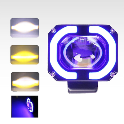 4x4 Offroad Lampes de travail à LED phares de brouillard Lumière de conduite 12-80V 4 pouces 30W Double couleur