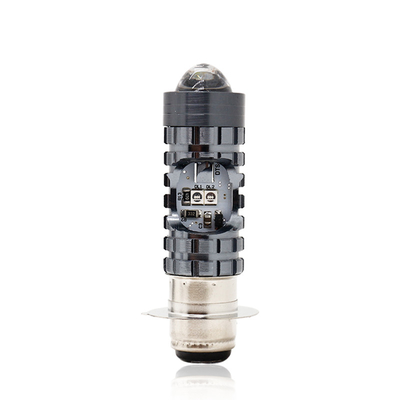 Mini-luminaire de conduite DRL Motorcycle LED phare ampoule H4 H6 BA20D P15D Auto Car Fisheye Projecteur Lentille double couleur