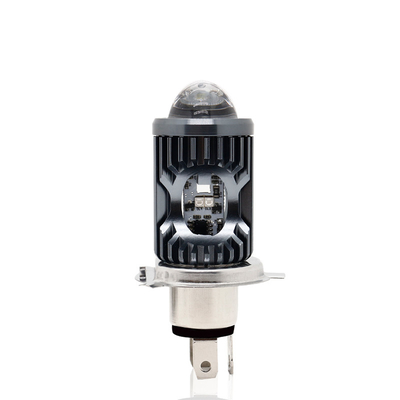 Mini-luminaire de conduite DRL Motorcycle LED phare ampoule H4 H6 BA20D P15D Auto Car Fisheye Projecteur Lentille double couleur