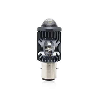Mini-luminaire de conduite DRL Motorcycle LED phare ampoule H4 H6 BA20D P15D Auto Car Fisheye Projecteur Lentille double couleur