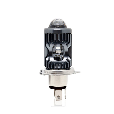 Mini-luminaire de conduite DRL Motorcycle LED phare ampoule H4 H6 BA20D P15D Auto Car Fisheye Projecteur Lentille double couleur