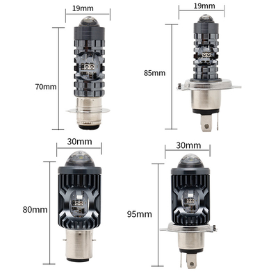 Mini-luminaire de conduite DRL Motorcycle LED phare ampoule H4 H6 BA20D P15D Auto Car Fisheye Projecteur Lentille double couleur