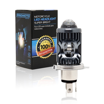 Mini-luminaire de conduite DRL Motorcycle LED phare ampoule H4 H6 BA20D P15D Auto Car Fisheye Projecteur Lentille double couleur