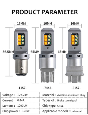 Lumières à LED de freinage et de virage de 5 W à longue durée de vie avec 1156 ampoules LED universelles 12 smd 1156 P21W BA15S PY21W 3157 7443 Canbus