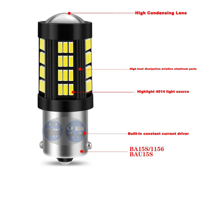 1157 1156 4014 66 SMD LED lumière de freinage Les voitures en marche arrière intérieur ampoules LED Auto Canbus
