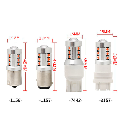 Lumières de signalisation de virage de voiture LED blanche universelle1156 1157 3030 15SMD ampoule LED blanche jaune plaque d'immatriculation Canbus intérieur LED