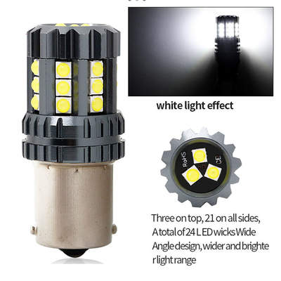 Lumières de virage de voiture LED blanche Auto 12V 24V 2835 45SMD 1156 1157 T25 3156 3157 T20 7440 7443 Canbus ampoules voiture LED