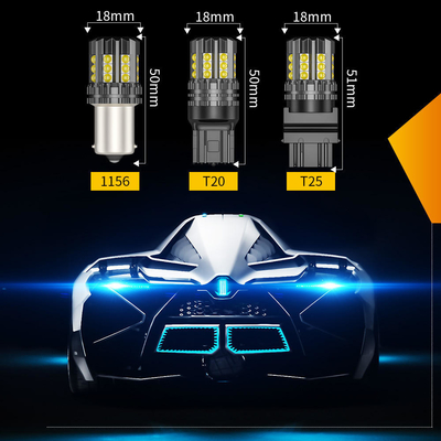 Lumières de virage de voiture LED blanche Auto 12V 24V 2835 45SMD 1156 1157 T25 3156 3157 T20 7440 7443 Canbus ampoules voiture LED