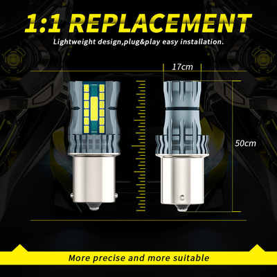 12V 1156 3030 24LED + 2COB Lumières de freinage et de virage 3156 ampoule à LED à double couleur