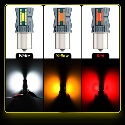 12V 1156 3030 24LED + 2COB Lumières de freinage et de virage 3156 ampoule à LED à double couleur