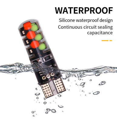 Luminosité Nouveau type de voiture intérieur ampoule LED T10 5050 6SMD couleur RGB Avec RGB Avec lampes clignotantes stroboscopiques à distance