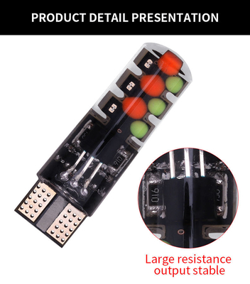 Luminosité Nouveau type de voiture intérieur ampoule LED T10 5050 6SMD couleur RGB Avec RGB Avec lampes clignotantes stroboscopiques à distance
