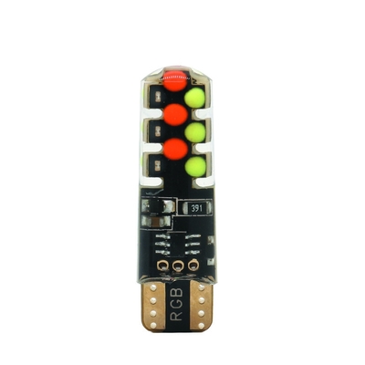 Luminosité Nouveau type de voiture intérieur ampoule LED T10 5050 6SMD couleur RGB Avec RGB Avec lampes clignotantes stroboscopiques à distance