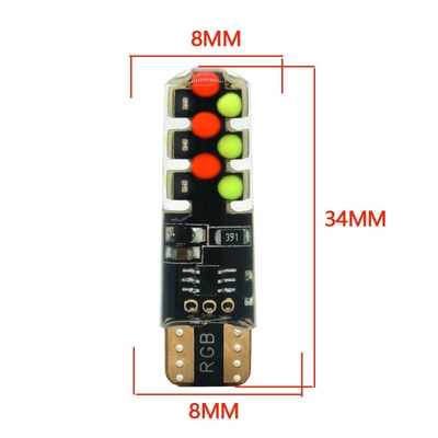 Luminosité Nouveau type de voiture intérieur ampoule LED T10 5050 6SMD couleur RGB Avec RGB Avec lampes clignotantes stroboscopiques à distance