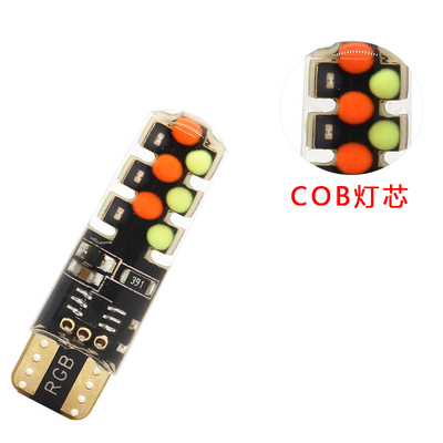 Luminosité Nouveau type de voiture intérieur ampoule LED T10 5050 6SMD couleur RGB Avec RGB Avec lampes clignotantes stroboscopiques à distance