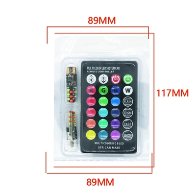 Luminosité Nouveau type de voiture intérieur ampoule LED T10 5050 6SMD couleur RGB Avec RGB Avec lampes clignotantes stroboscopiques à distance
