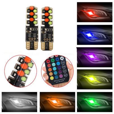 Luminosité Nouveau type de voiture intérieur ampoule LED T10 5050 6SMD couleur RGB Avec RGB Avec lampes clignotantes stroboscopiques à distance