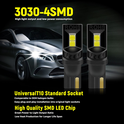 360 degrés LED ampoules T10 194 168 147 W5W 3030 voiture LED ampoules intérieures sans erreur Plaque d'immatriculation